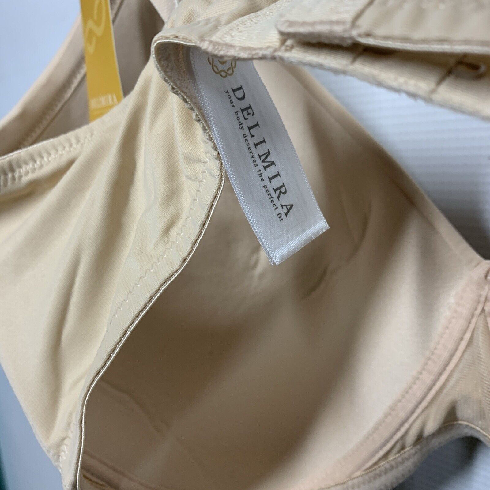 DELIMIRA Plus Size Seamless Lightly Lined Full Coverage T-Shirt Bra Sz 38F Beige