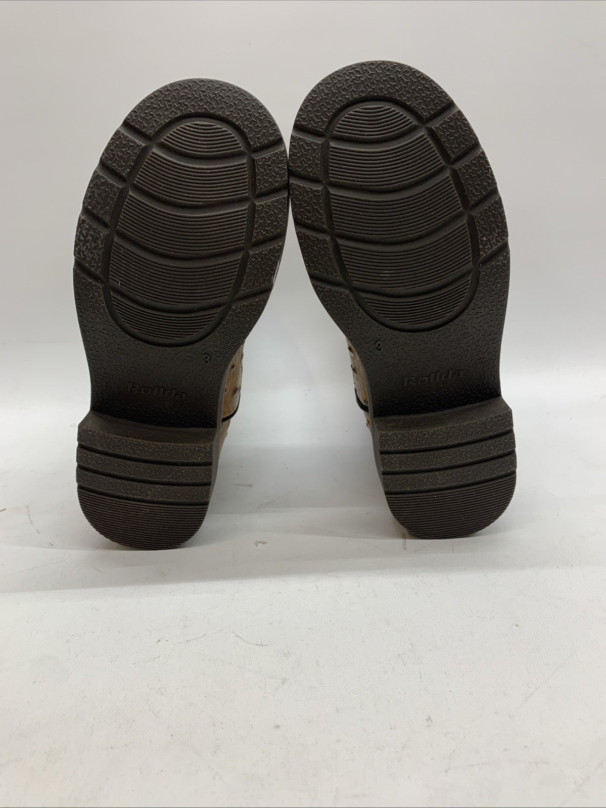 Rollda Kids Cowboy Boots Boys Girls Square Toe Mid Calf Rodeo Western Boots 3