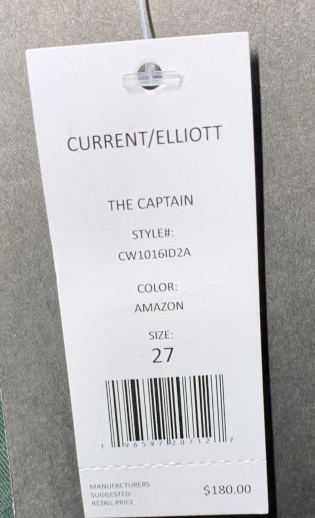 CURRENT/ELLIOTT Women's The Captain Trouser Long Pants CW10161D2A w/Pocket Sz 27