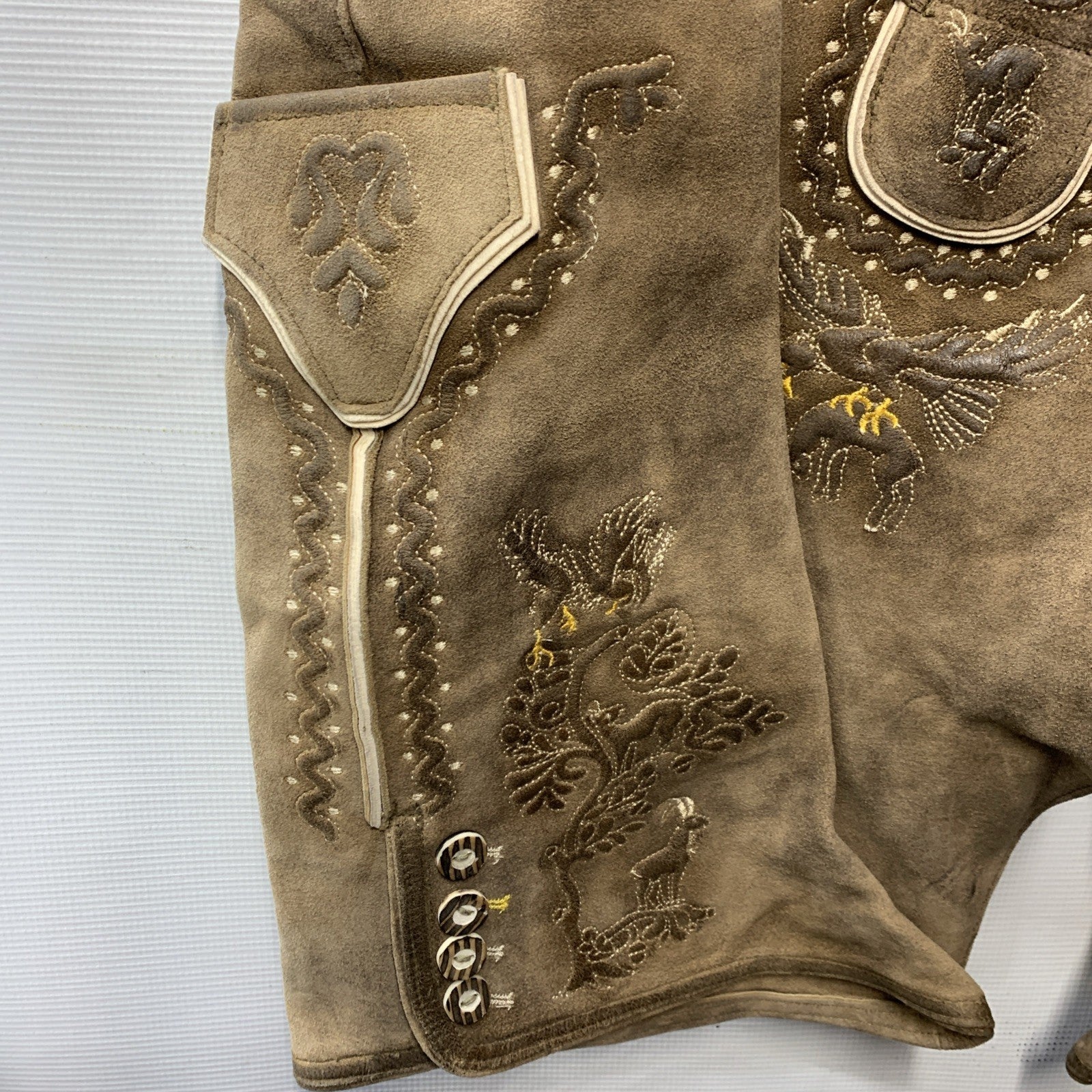 AlpsOak Men's Oktoberfest Lederhosen Authentic German Leather Shorts Size 58