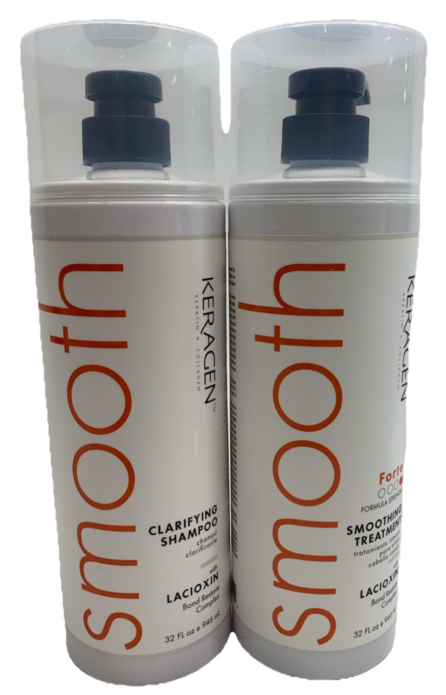 Keragen Keratin Clarifying Shampoo & Smoothing Treatment Forte 32 fl oz - 2 Pack