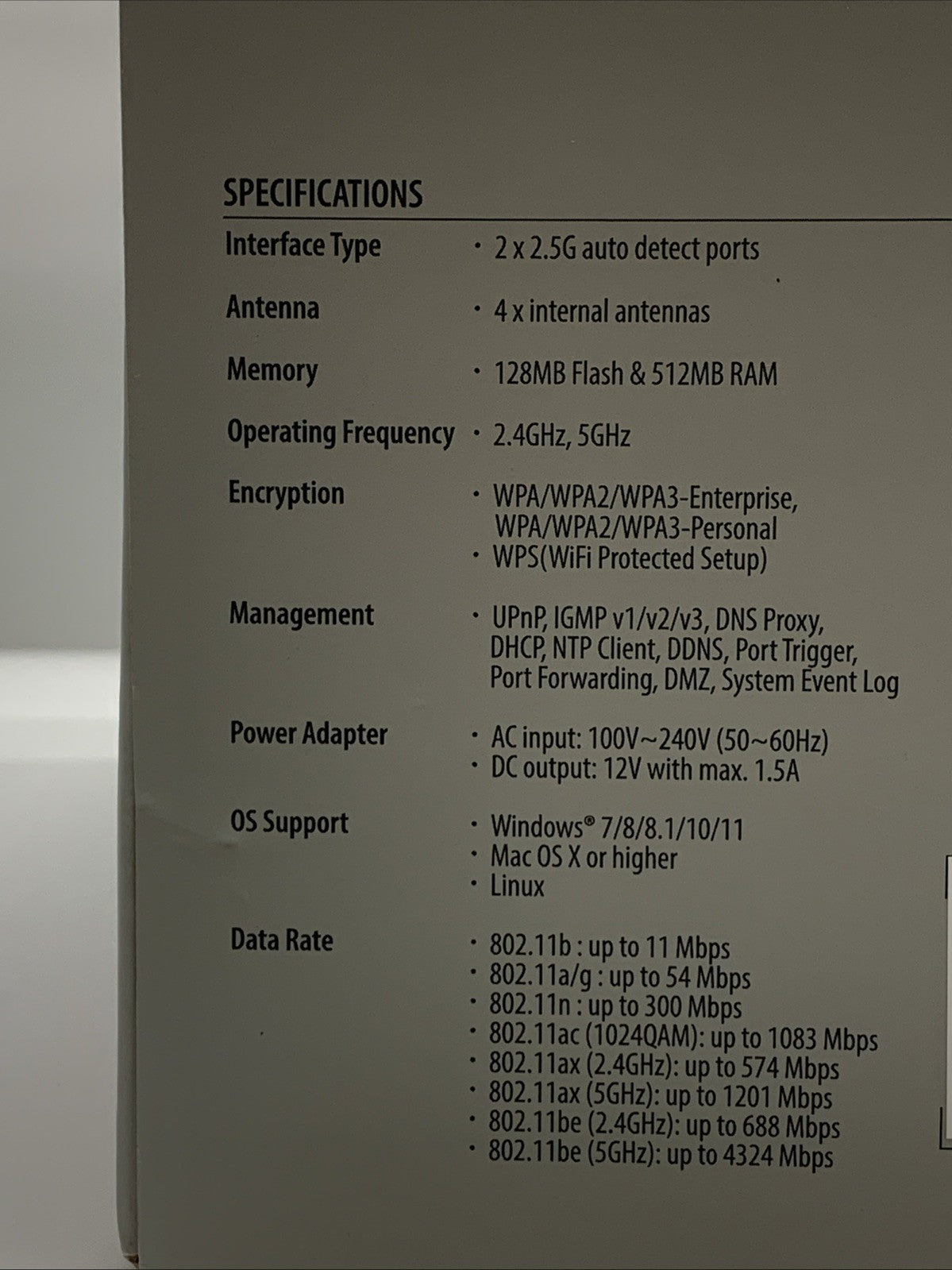 Asus ZenWiFi BD5 Wi-Fi 7 Mesh Ethernet Wireless Router -  5000 Mbps, 6800 sq.ft
