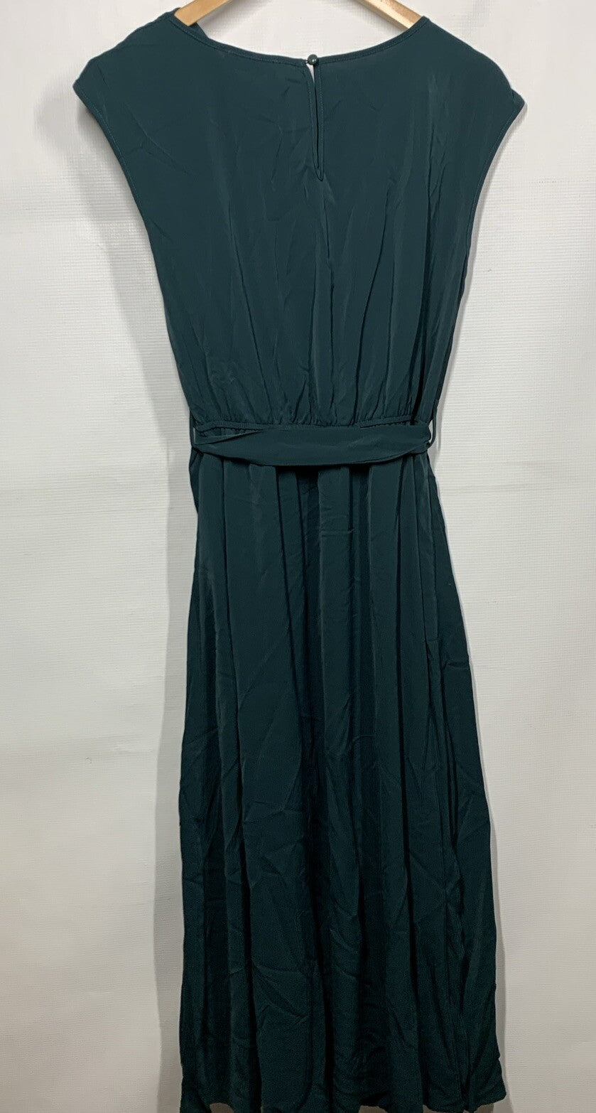 GRACE KARIN Sleeveless One Shoulder Midi Cocktail Party Dress Small Green Flowy