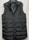 Sebby S.E.B. SSP1418 Womens Black Detachable Hood Zip Long Puffer Vest Size L