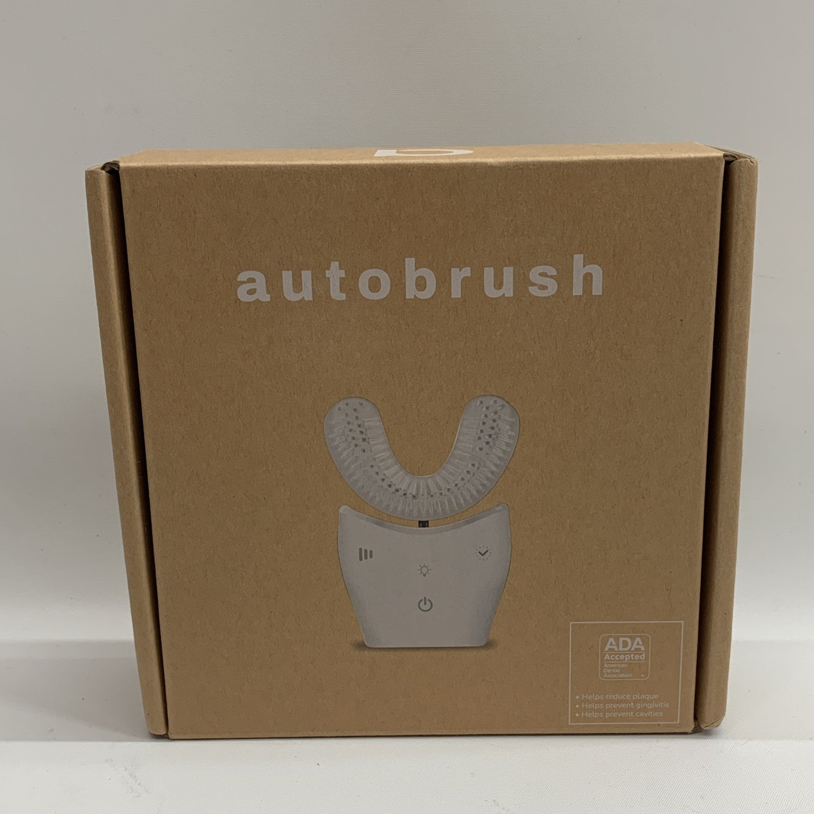 Autobrush Sonic Pro U Shaped Adult White Electric Toothbrush Double Sided Head