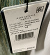 Adrianna Papell Womens Greenslate Metallic Mesh Draped Gown Dress Long Sleeve 14