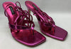 Nine West Women's Terrie Ankle Wrap Heeled Sandal Dark Metallic Pink | Prom 7.5