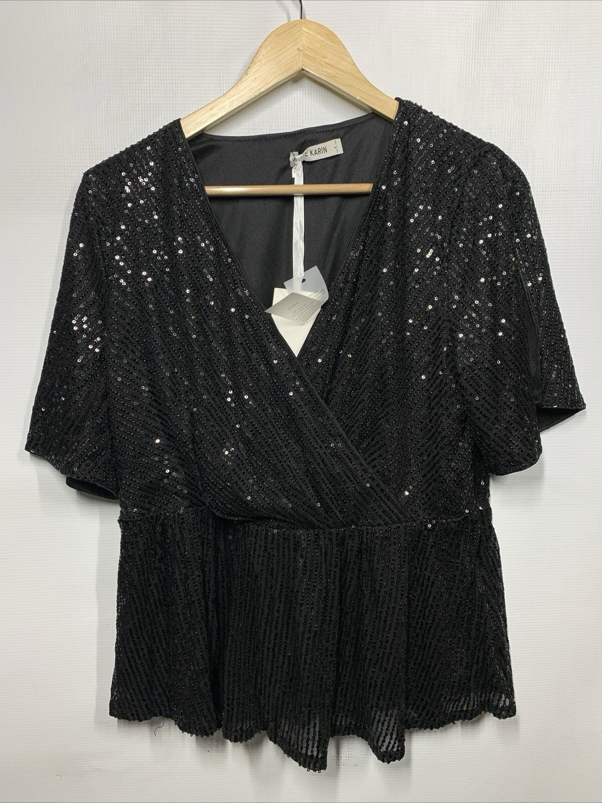 GRACE KARIN Sequin Tops for Women Short Sleeve Sparkly Dressy Tops Size Large
