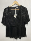 GRACE KARIN Sequin Tops for Women Short Sleeve Sparkly Dressy Tops Size Large