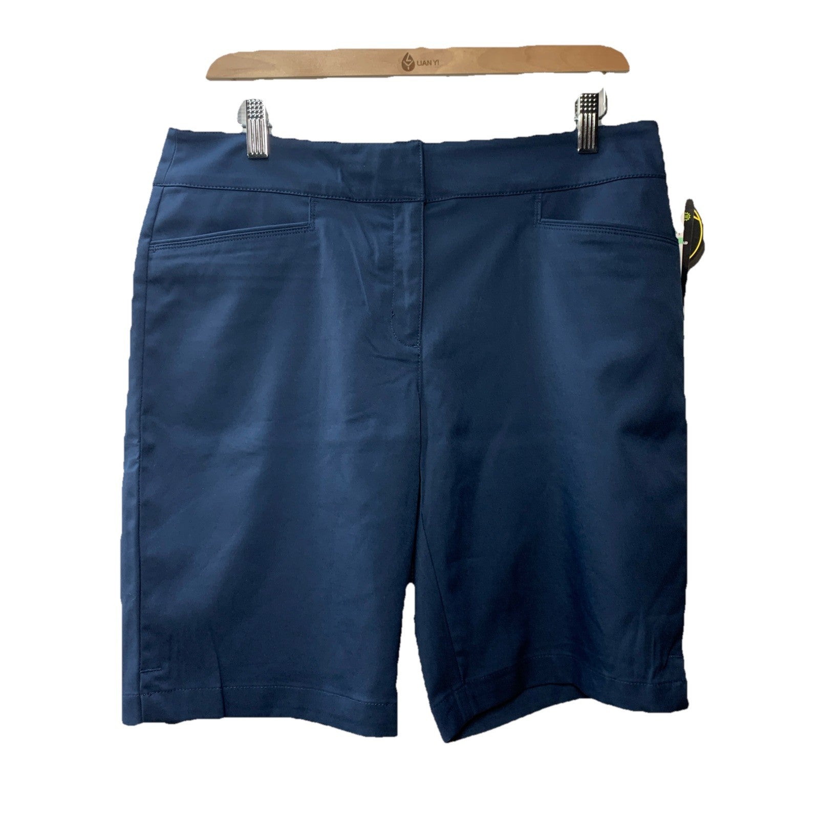 PGA Tour Women's Comfort Stretch Waist Performance Shorts EJ3 Size 8 Navy Blue