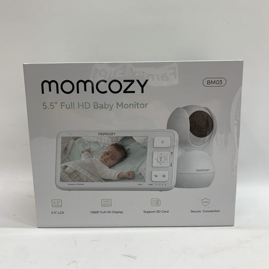 Momcozy Video Baby Monitor, 5.5” 1080P HD Monitor with Camera No WiFi BM03 White