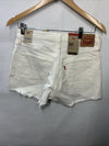 Levi's 501 Women's Off White High Rise Denim Original Shorts Size 28 Non-stretch