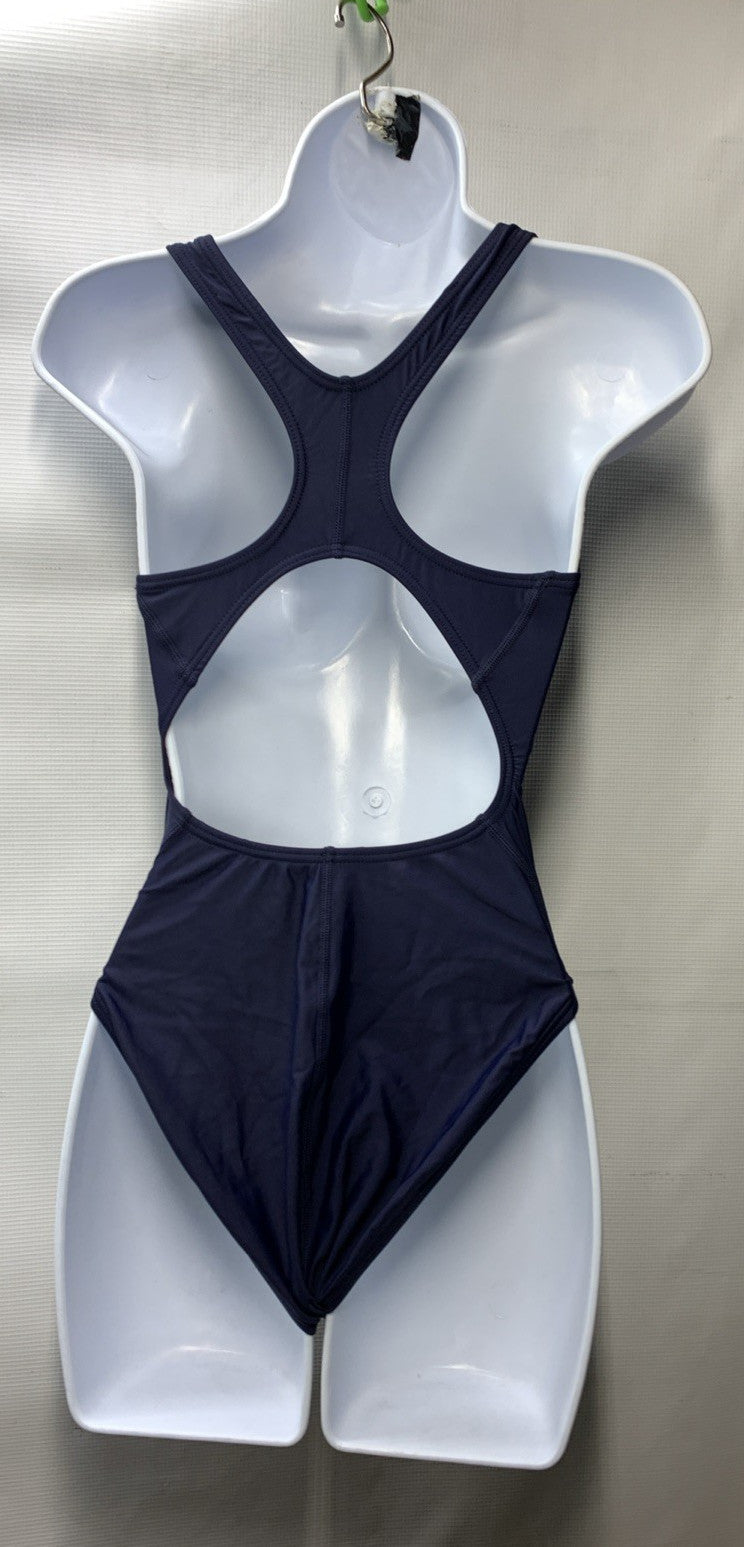 TYR MSO1A Womens Sport Wide Straps Solid X-back One Piece Swimsuit Navy Size 34