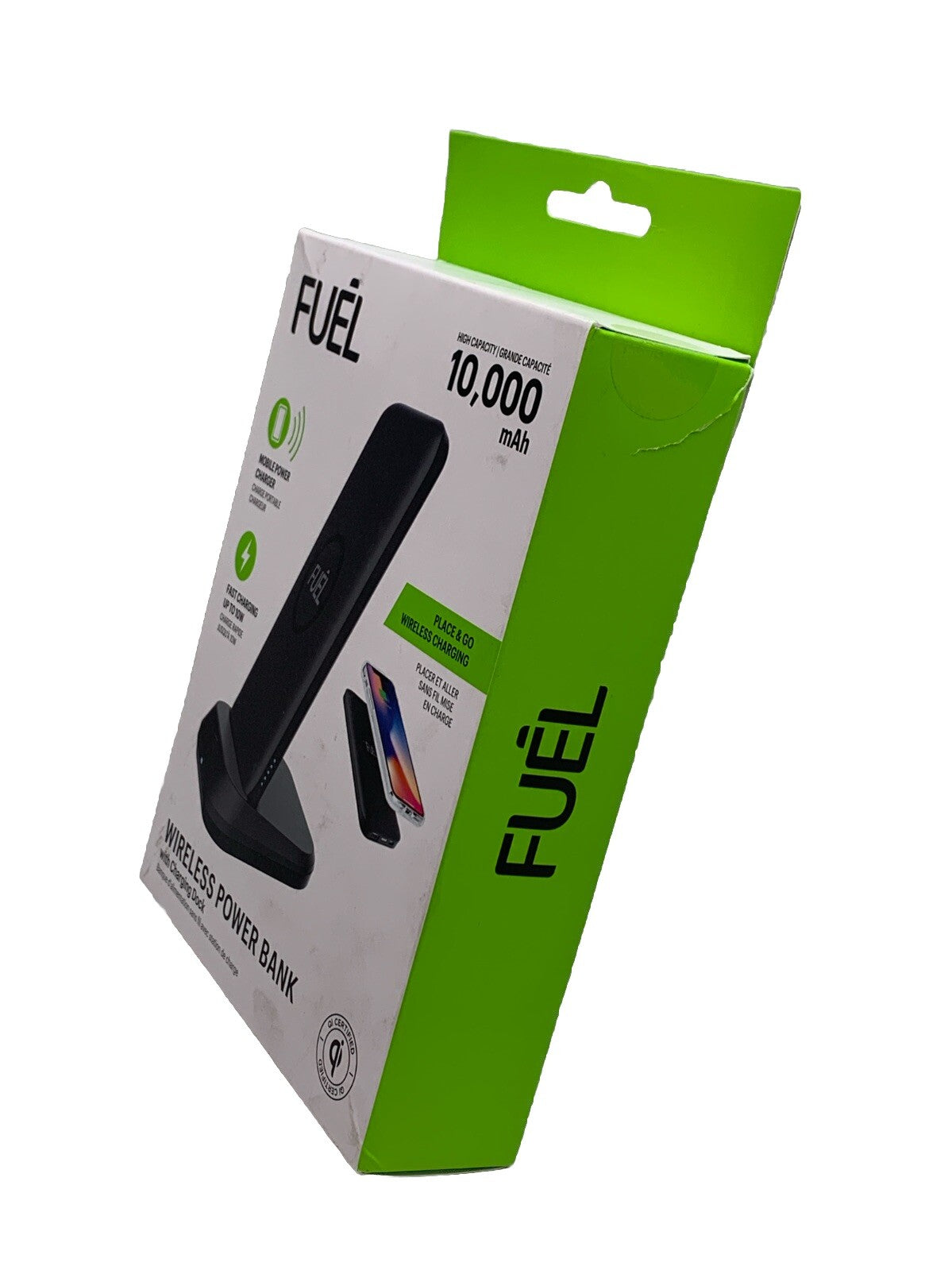 Fuel Wireless Charging Power Bank 10,000mAh Black Fast Charge With Charging Dock