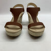 Kenneth Cole REACTION Women's Card Platform Wedge Sandal 9 Tan Ortholite Foam