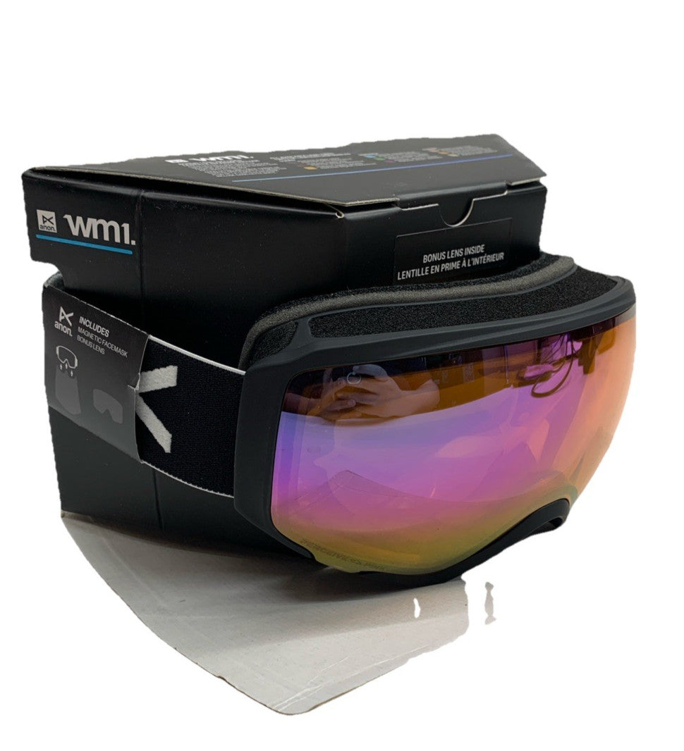 Anon WM1 Perceive Skiing Snow Goggles Black Frame Protection with Bonus Lens