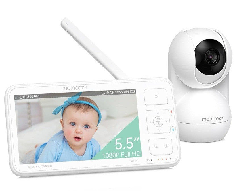 Momcozy Video Baby Monitor, 5.5” 1080P HD Monitor with Camera No WiFi BM03 White