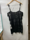 Dress the Population Black/Sliver Sequin Fringe Party Flapper 20s Dress Size XXL
