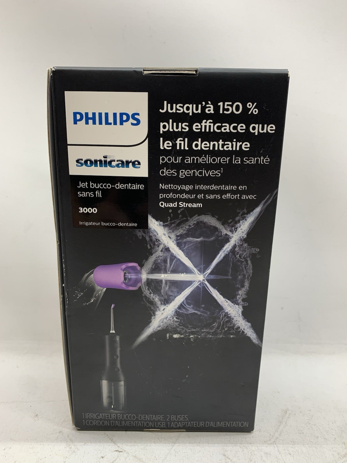 Philips Sonicare Cordless Power Flosser 3000 HX3826/23 Oral Irrigator Quad Strea