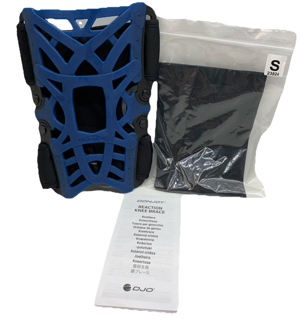 DonJoy Reaction Knee Brace Size S Black Blue Support Pain Relief Lightweight