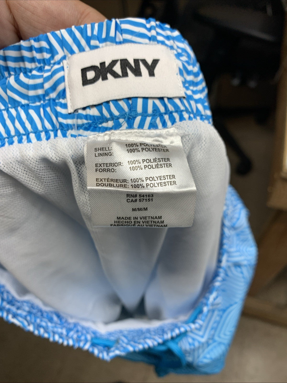 DKNY Men's Blue Swim Short Trunks Board Shorts Quick Dry Size Medium Swimwear