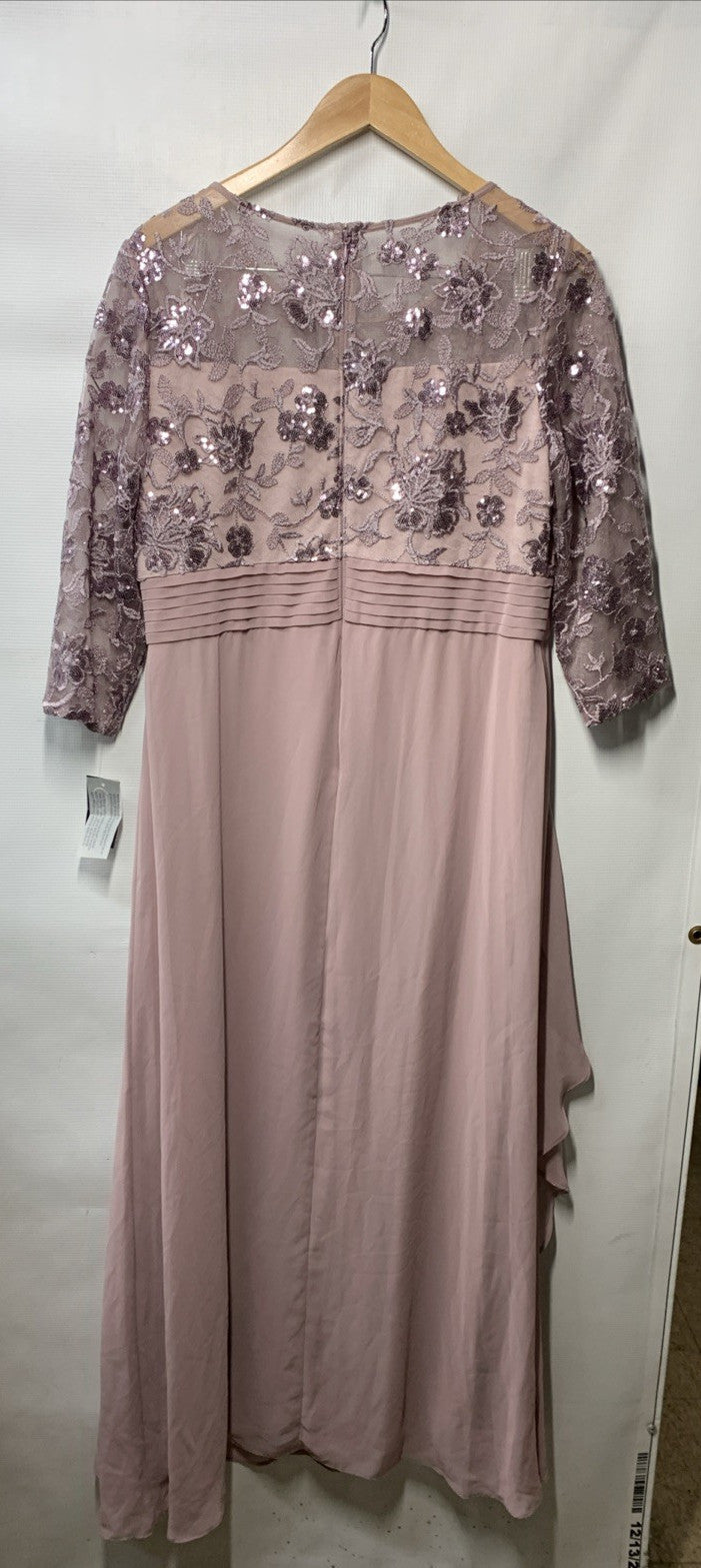 Alex Evenings Women's Long Lace Top Empire Waist Dress 3/4