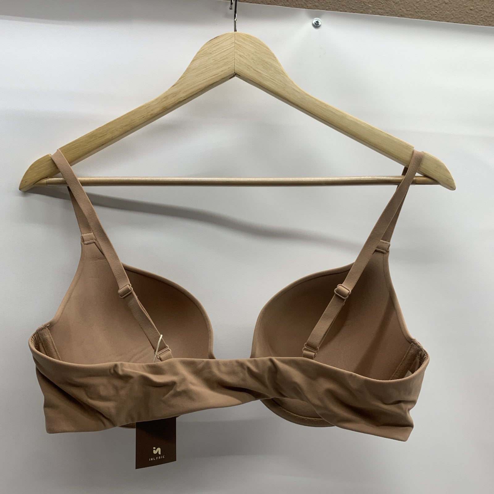 INLYRIC Women's Push Up Bra Front Closure Bras Supportive T-shirt Demi 38C Beige