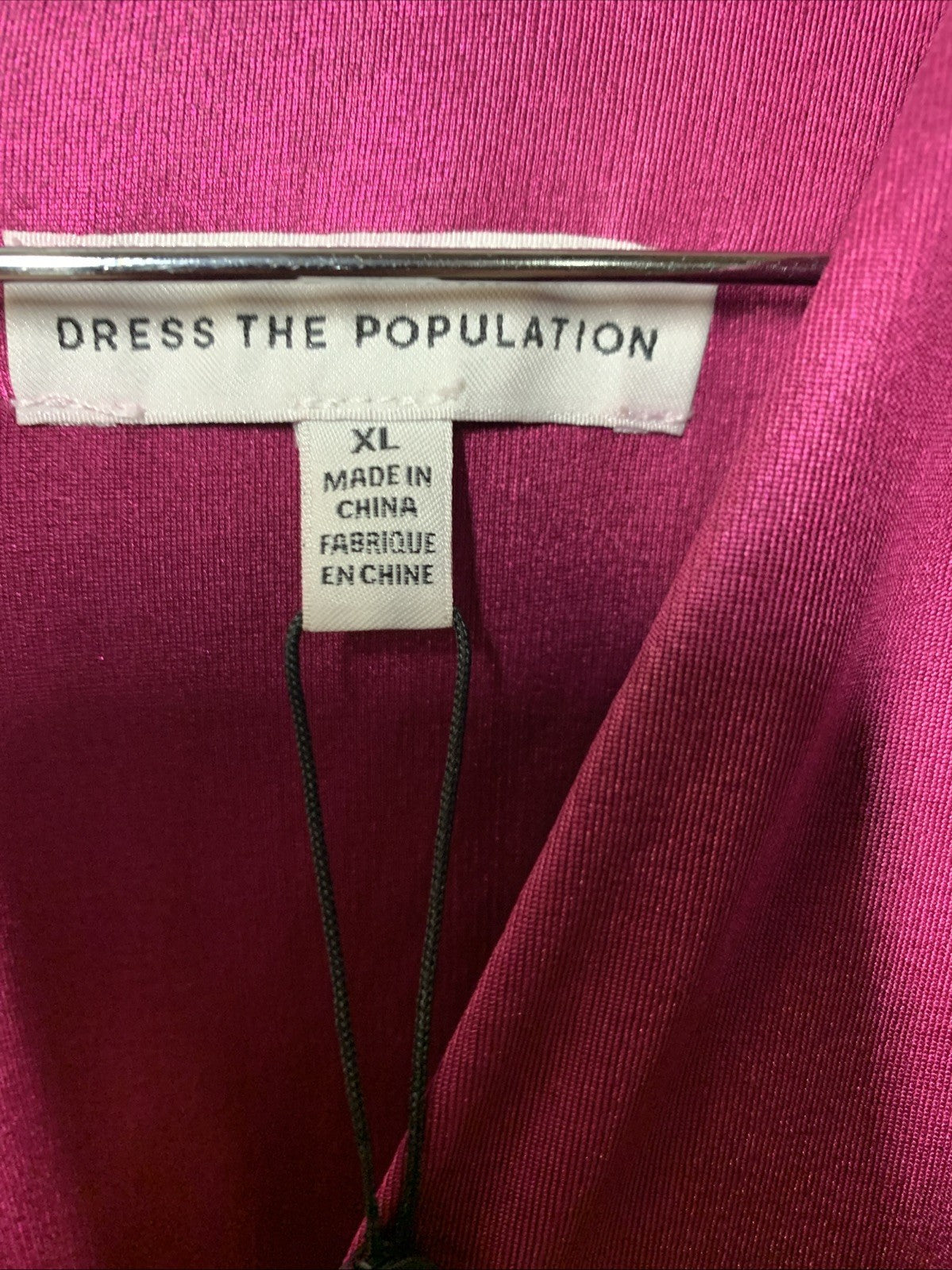Dress The Population Krista Plunge Neck Side Slit Dress Maxi Size XL Sleeveless