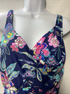 Maxine Of Hollywood Shirred Front Surplice One Piece Swimsuit MM2AW38 Size 12
