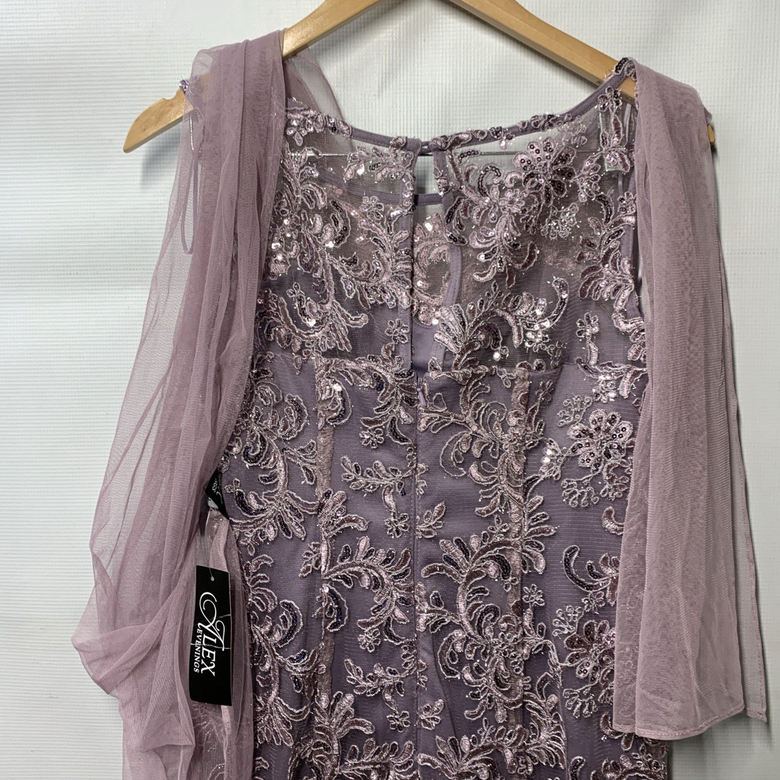 Alex Evenings Long Women's Sleeveless Evening Cocktail Dress With Shawl Size 6P