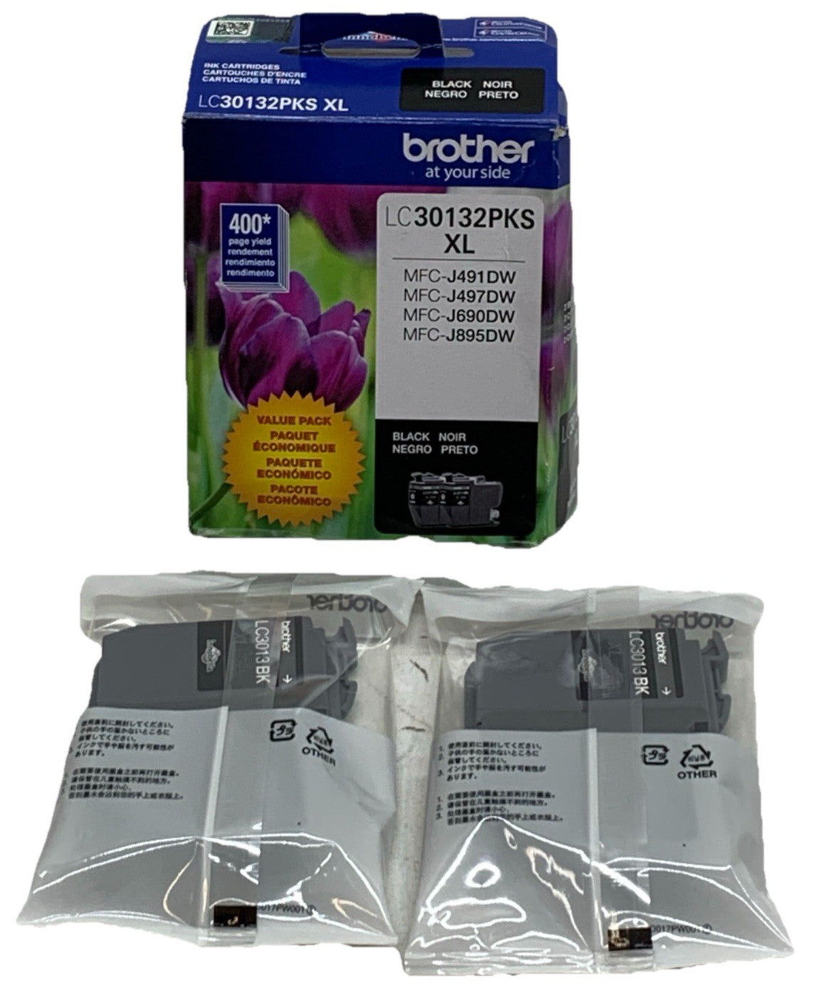 Brother Genuine LC30132PKS 2-Pack High Yield Black Ink Cartridges Up to 400 Page