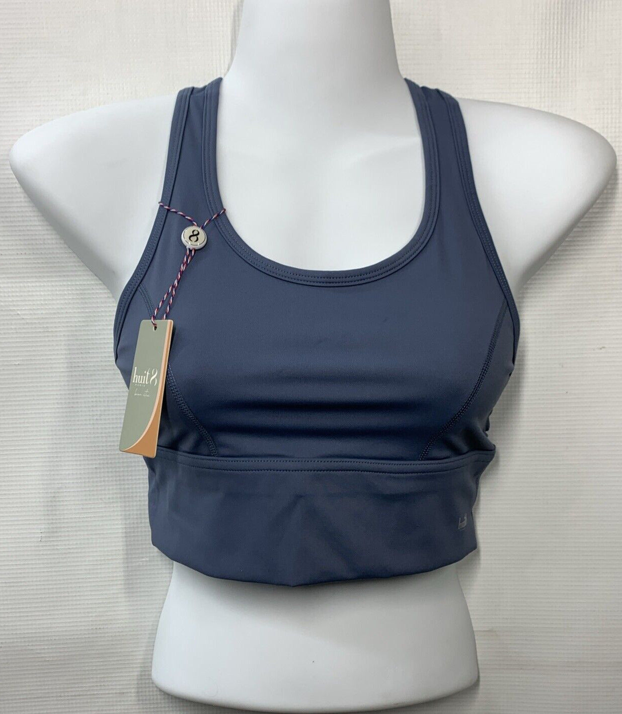Huit 8 Paris Women's Sports Bra Bien Etre Marine Blue Size XS Wirefree Pull-on