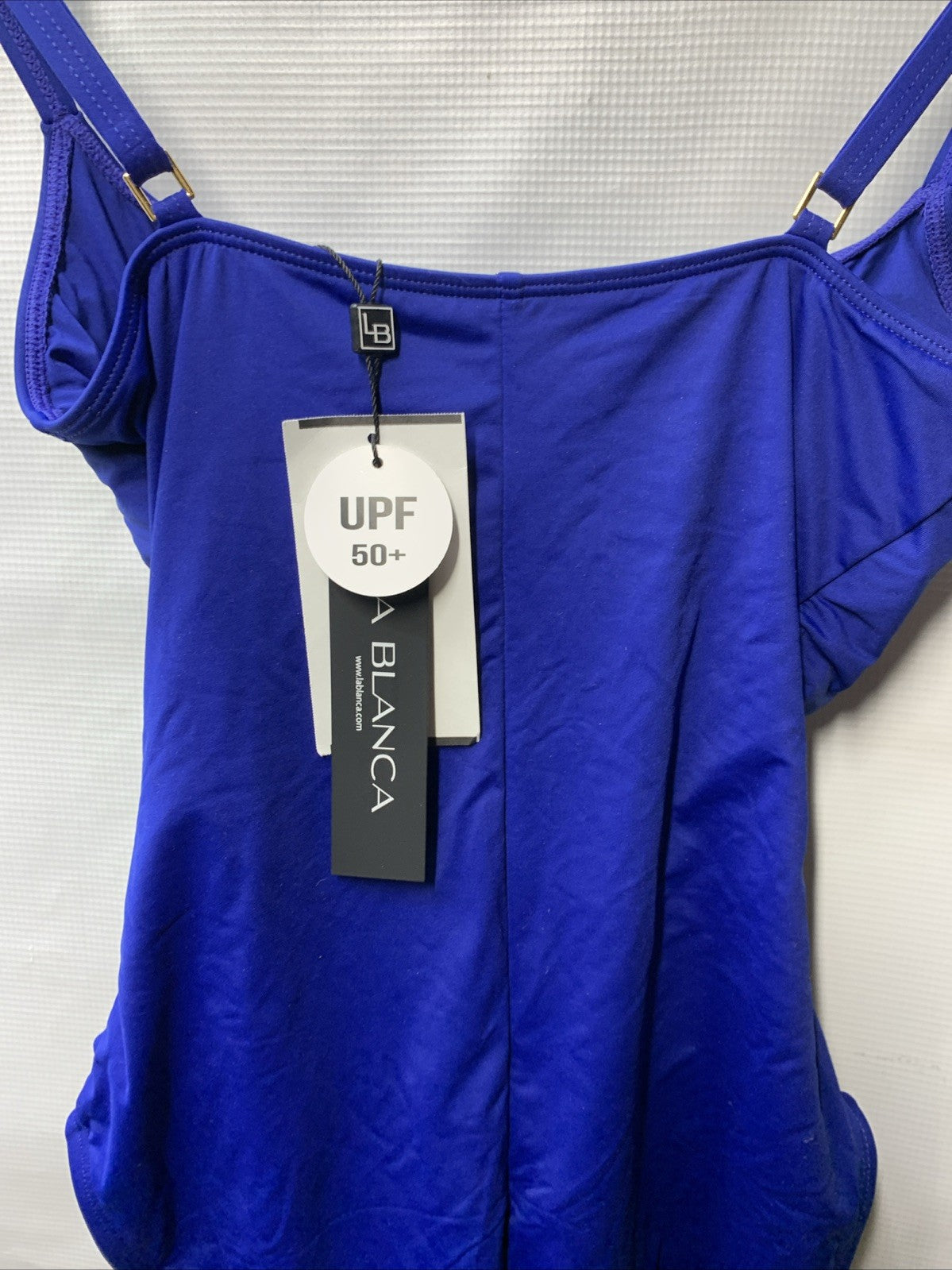 La Blanca One Piece Swimsuit Island Goddess Shirred Side Bathing Suit Size 10