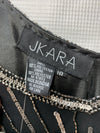 JKara Women's Sweetheart Neck Long Dress Size 18 Black with Silver Beads
