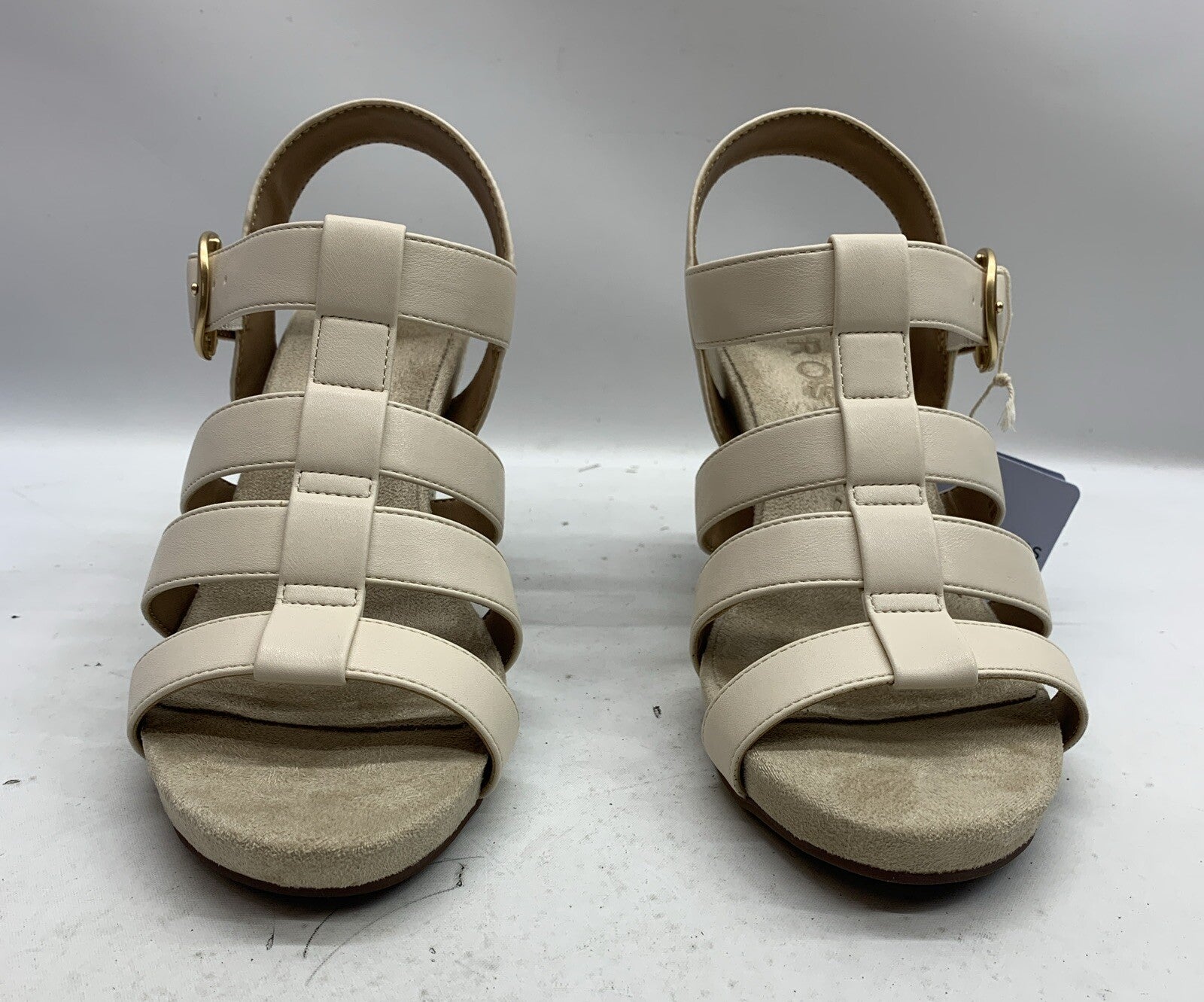 Woman's Sandals Aerosoles Paige Wedge Heel Sandal 9W Eggnog Buckled anklestrap