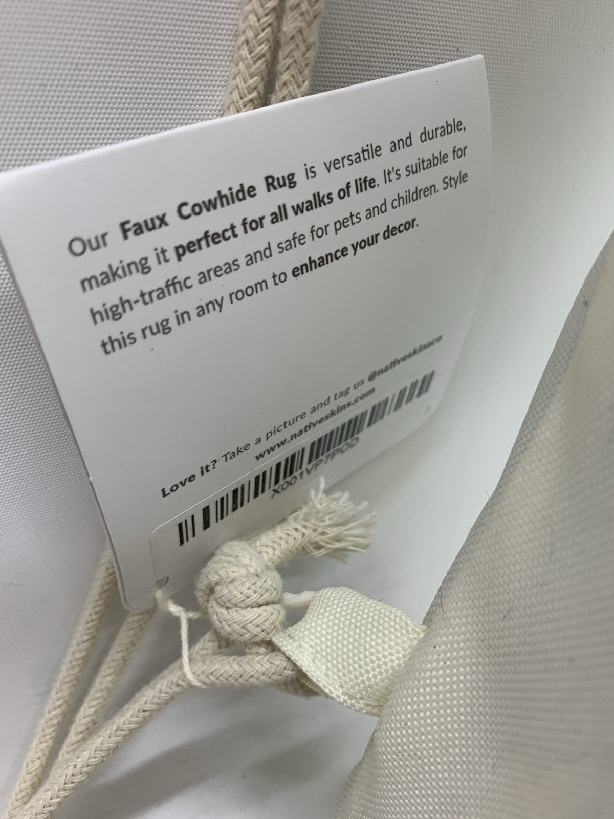 Faux Cowhide Rug (Large) | Hand-Cut, Faux Suede No-Slip Backing |  4.6ft x 6.6ft