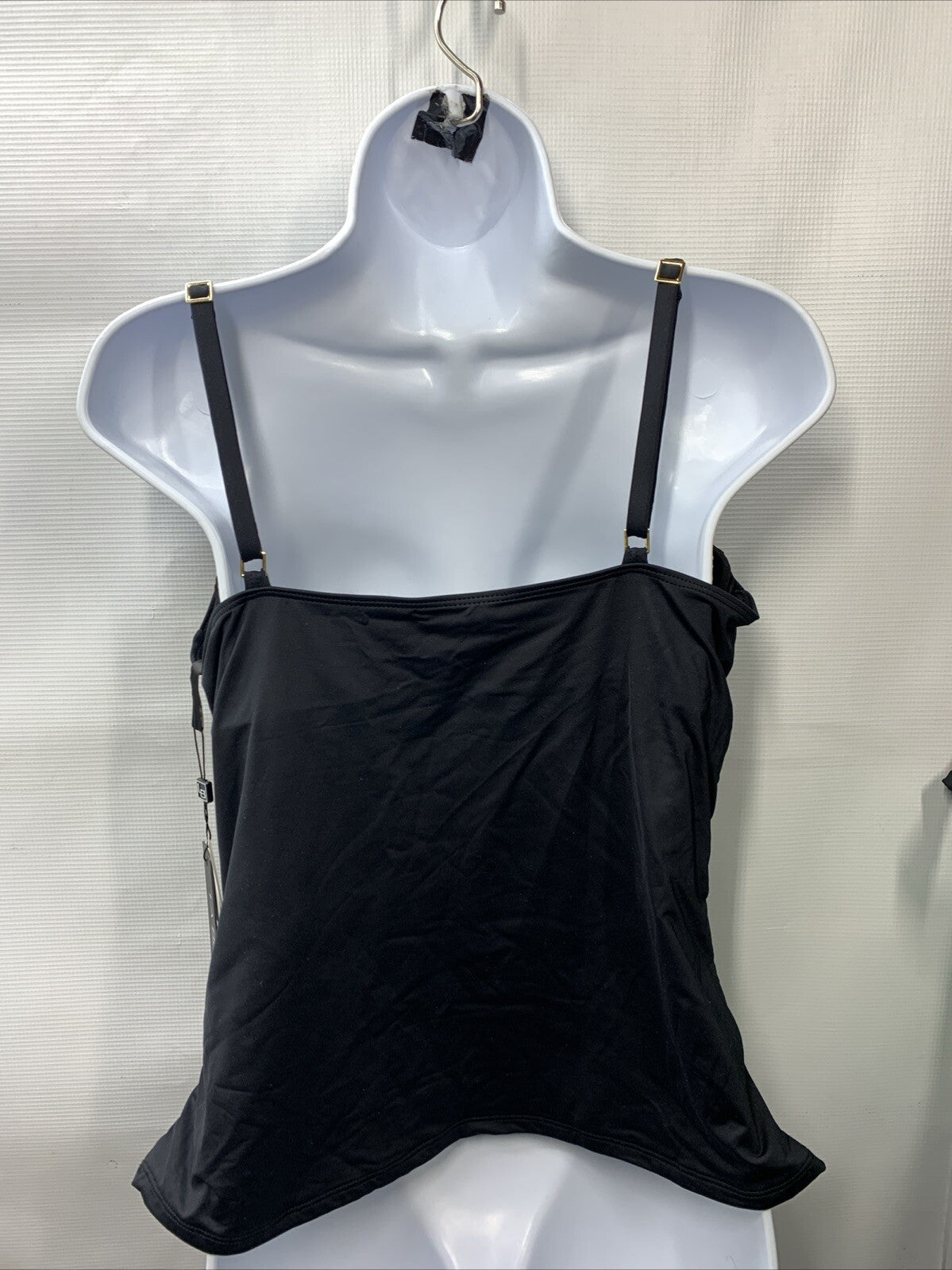 La Blanca Women Island Goddess Lingerie Strap Tankini Swimsuit Top Size 14 Black