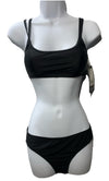 Spyder Women's Two Piece Swimsuit Midnight Black Swimwear Mid Rise Size Small
