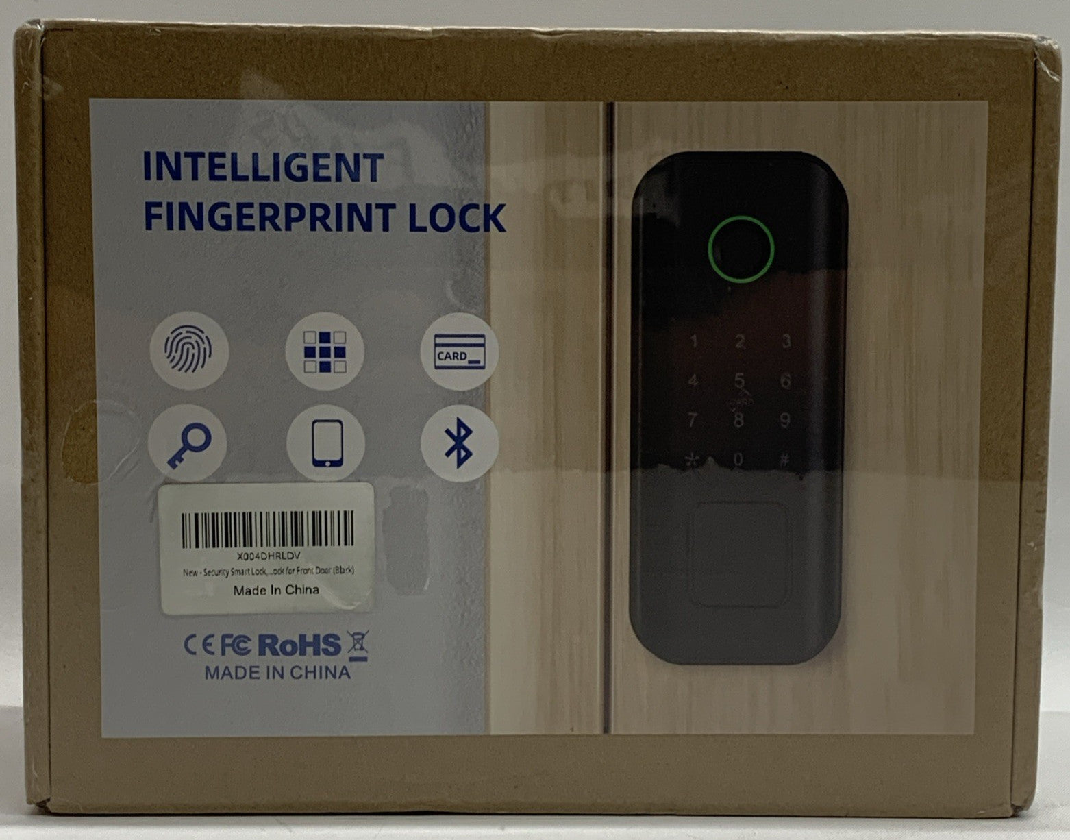 Intelligent Fingerprint Lock For Front Door Matte Black Security Smart Locks