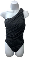 La Blanca Island Goddess Women's Swimsuit Shirred One Shoulder 1 Piece Size 6