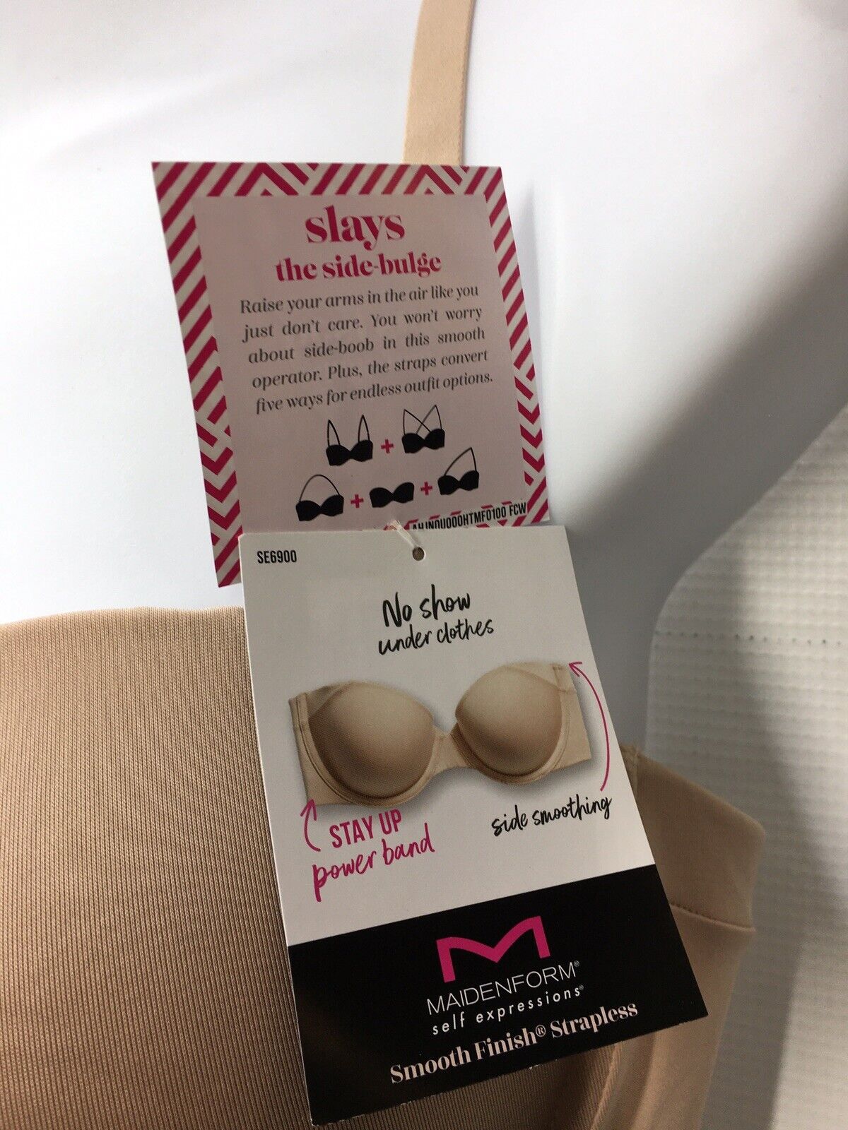 Maidenform Self Expressions Side Smoothing Strapless Bra Beige Size 36C SE6900