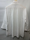 Flounce Women's Three Quarters Sleeve Wire Collar Button Size Medium Long Sleeve