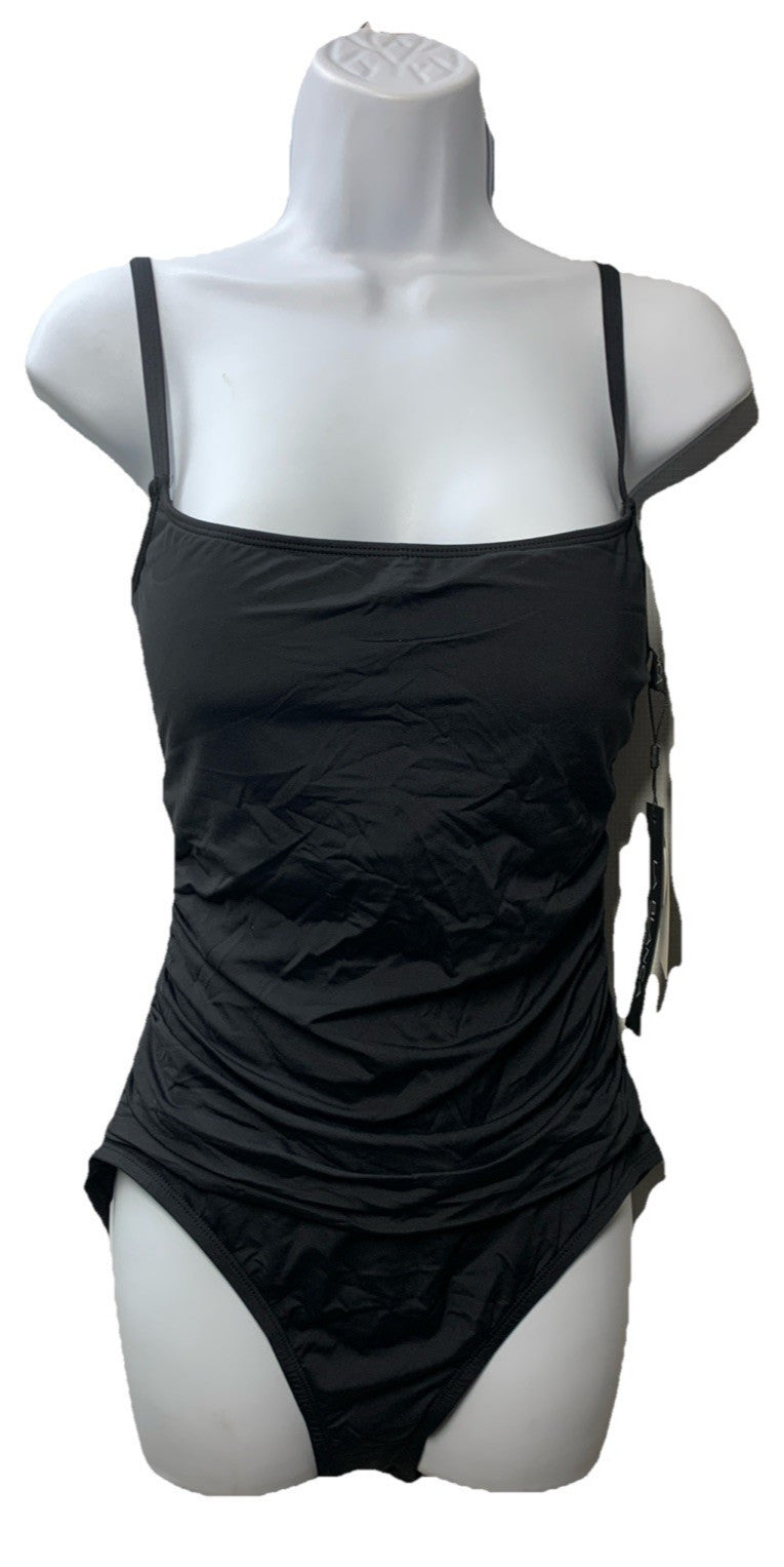 La Blanca Women's One Piece Swimsuit Island Goddess Shirred Side Bathing Size 12