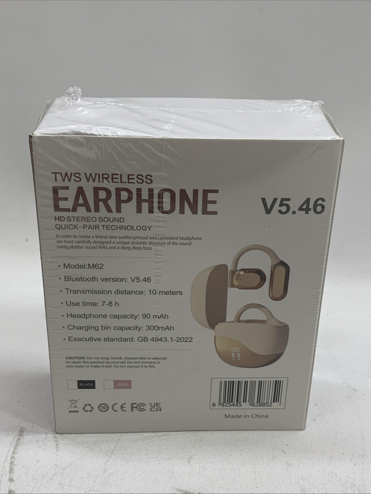 TWS M62 V5.46 Wireless Earbuds Bluetooth Headphone with Case HD Stereo Sound