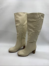 Coutgo Womens Faux Suede Knee High Boots Side Zipper Chunky Heel Stretch Winter