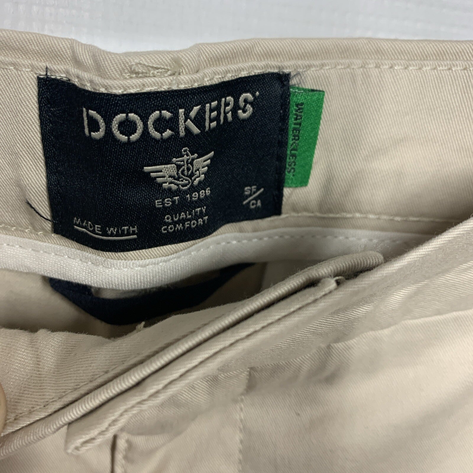 Dockers Weekend Chino Mid Rise Slim Ankle Cotton Khaki Pants Size 31 Long Jean