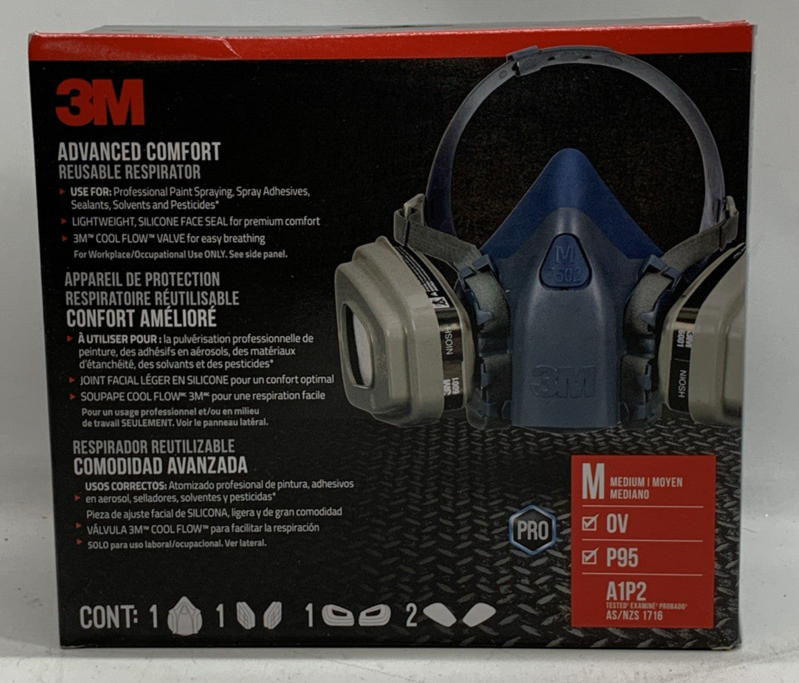 3M P95 Advanced Comfort Respirator OV Professional Paint Respirator Reusable