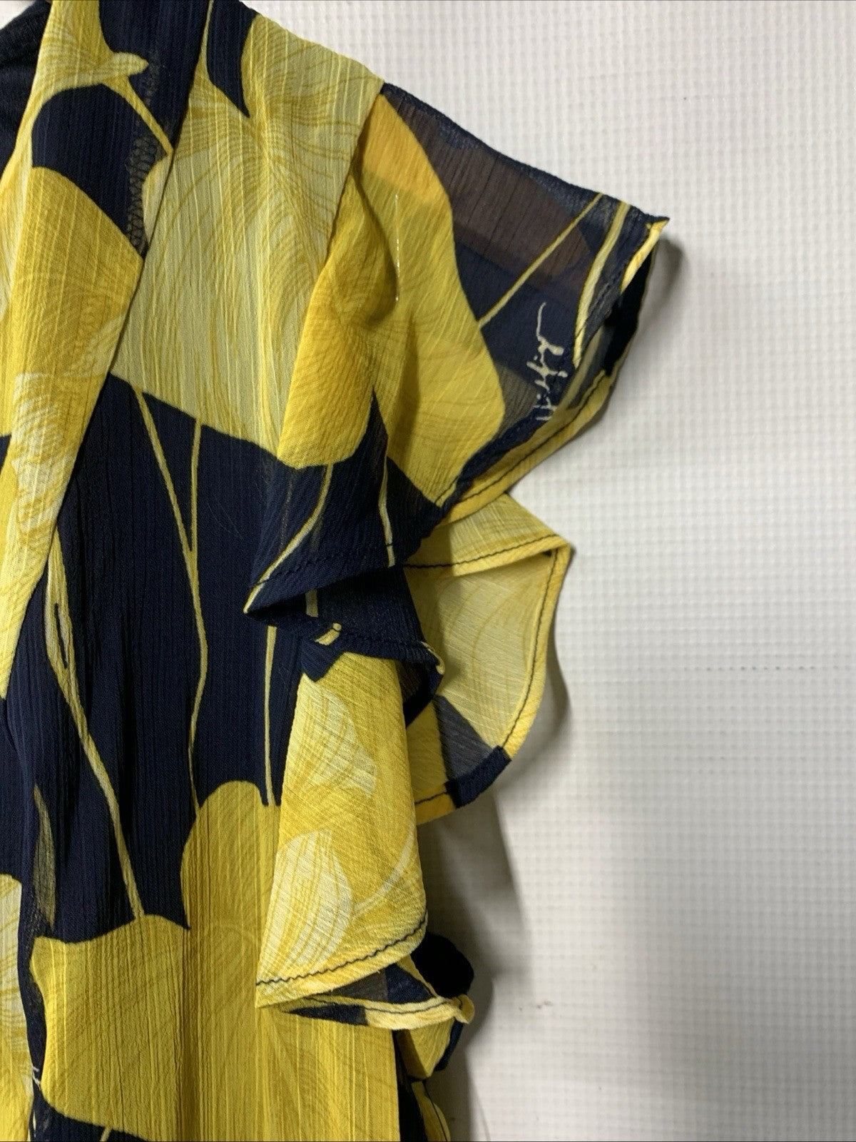 Tommy Hilfiger Womens Chiffon Flutter Sleeve Hem V-Neck Midi Formal Dress Size 8