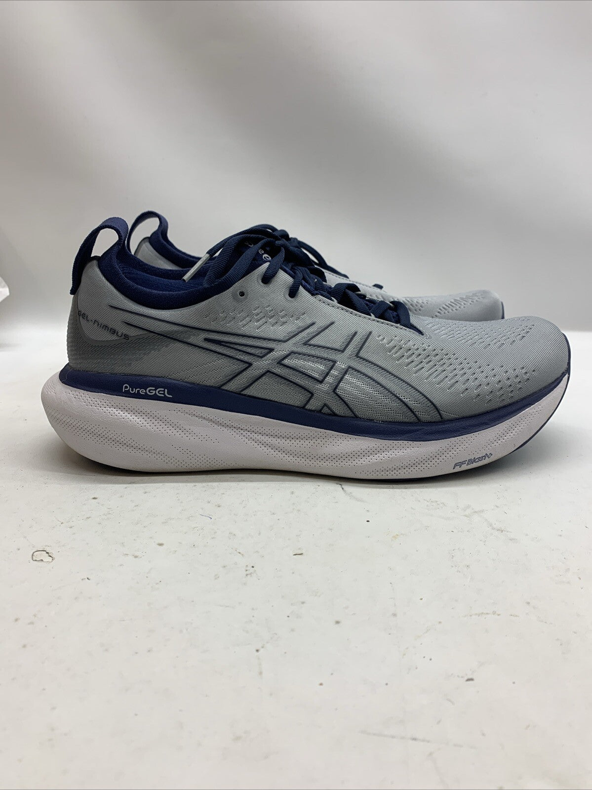 Asics Mens Gel Nimbus 25 Mens Size 10 Sneakers Running Gray/Blue Lace-up Shoes
