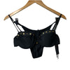 Nasty Gal Ring Studded Underwire Beach Three- piece Bikini Set Black Size 6